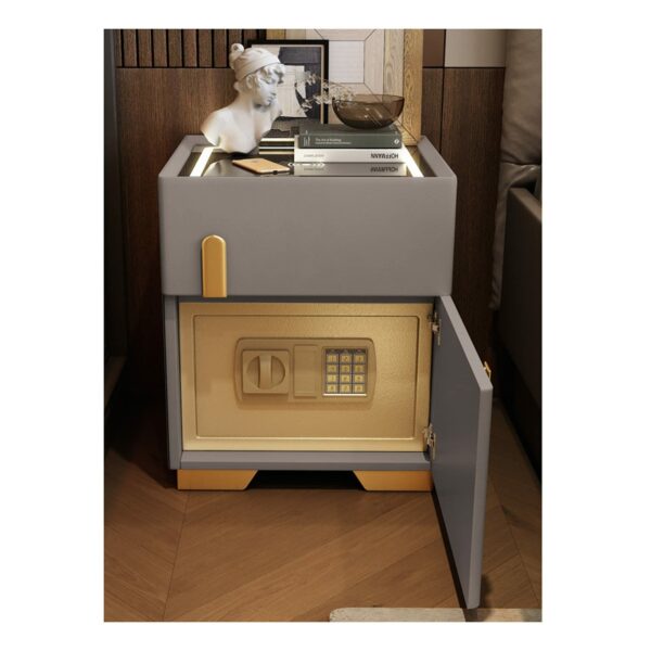 Smart Nightstand Hidden Safe with Charging Station and Drawer, Bedside Table with Touch Sensor Light, Storage Cabinet Nightstands for Bedroom Living Room(40 * 35 * 50cm) (Color : Gray)