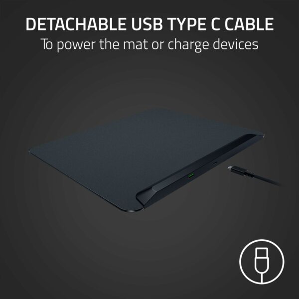 Razer Firefly V2 Pro - RGB backlit gaming mouse mat - Integrated USB Port (15 Zone LED Lighting, Micro-etched Textured Surface for Optimal Tracking, Detachable USB-C Cable) Black