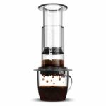 AeroPress Clear Coffee Press – 3 in 1 brew method combines French Press, Pourover, Espresso - Full bodied coffee without grit or bitterness - Small portable coffee maker for camping & travel