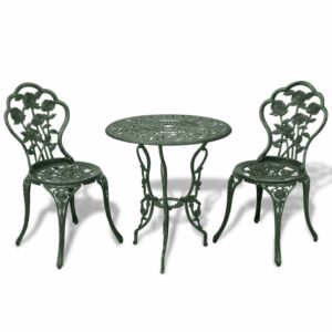 vidaXL 3 Piece Bistro Set in Green