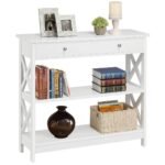 Yaheetech Console Table for Hallway, Slim Entryway Table with Drawer  Storage Shelves, Wood Sofa Table