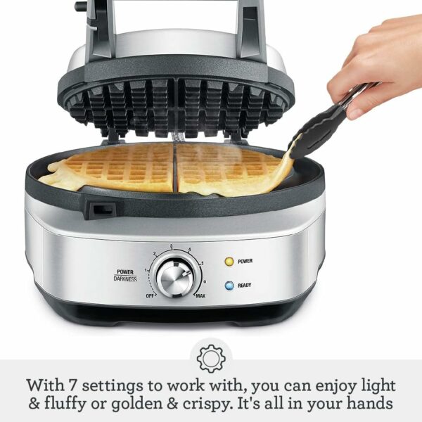 Sage - The No-Mess Waffle Maker - With Non-Stick Surface, No Mess Moat & Browning Control - Brushed Stainless Steel