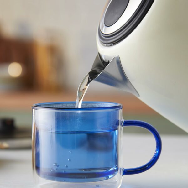 Russell Hobbs Cream Stainless Steel Electric 1.7L Cordless Kettle (Quiet & Fast Boil 3KW, Removable washable anti-scale filter, Push button lid, Perfect pour spout) 20461