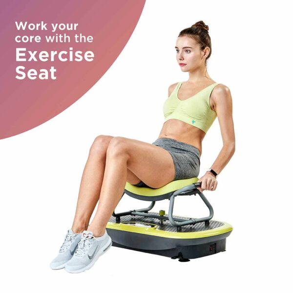 Wonder Core Rock N Fit Plate & Exercise Seat, 20 Speed Total Body Workout (Lime Green)