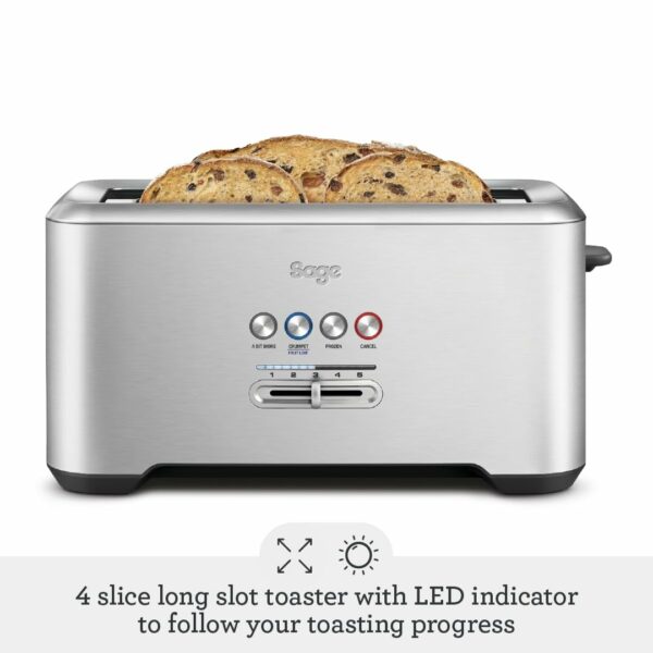 Sage - The 'A Bit More' Toaster 4 Slice, Brushed Stainless Steel
