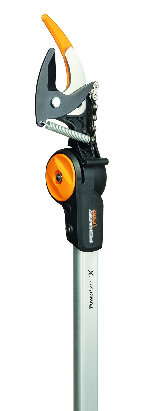 Fiskars PowerGear X Tree Pruner UPX82, Non-stick Coated, Steel Blade/Aluminium Handle, Length 1.6 m, Black/Orange, 1023625