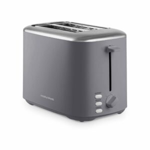 Morphy Richards Equip 2 Slice Toaster, Defrost and Reheat, Browning Controls, Variable Wide Slots, Removable Crumb Tray, Stainless Steel, 800W, Grey, 222068
