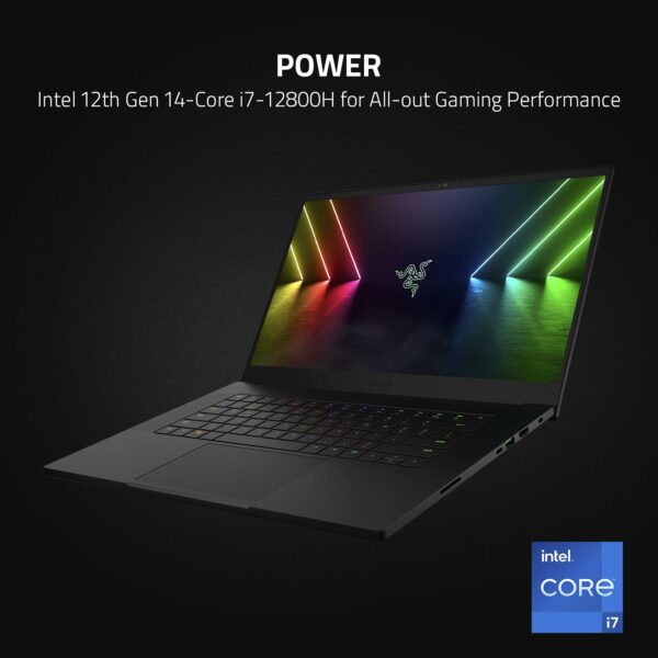 Razer Blade 15-15 Inch Gaming-Laptop - NVIDIA GeForce RTX 3060 - Intel Core i7-12800H - 15,6" 240Hz QHD-Display - 16 GB DDR5 RAM - 1 TB SSD - Aluminium Case - QWERTY UK-Layout | Black