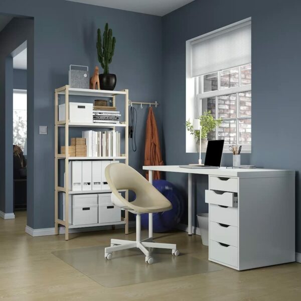 Lagkapten/Alex Desk, 140x60 cm, durable and easy to care for. Desks for home. Desks computer desks. Tables desks. Furniture. (White)