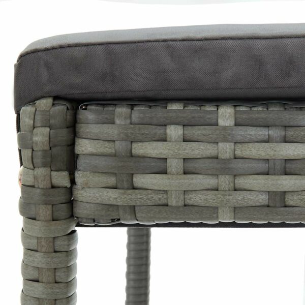 vidaXL Garden Bar Set 5 Piece with Cushions Outdoor Patio Terrace Furniture Dining Table and Chair Seat Bistro Set Poly Rattan Grey