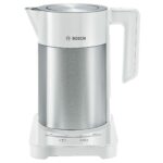 Bosch Sky Cordless Kettle TWK7201GB 7 Variable Temperature settings & KeepWarm function, 1.7 Litres, White/Silver
