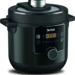 Tefal Turbo Cuisine & Fry, 7.6L Electric Pressure Cooker with Air Fryer lid, programmes inc Fry, Roast, Grill, Slow cooker, Rice cooker, 7.6L, 1200W, Plastic, Black, CY778840