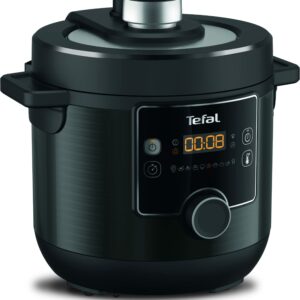 Tefal Turbo Cuisine & Fry, 7.6L Electric Pressure Cooker with Air Fryer lid, programmes inc Fry, Roast, Grill, Slow cooker, Rice cooker, 7.6L, 1200W, Plastic, Black, CY778840
