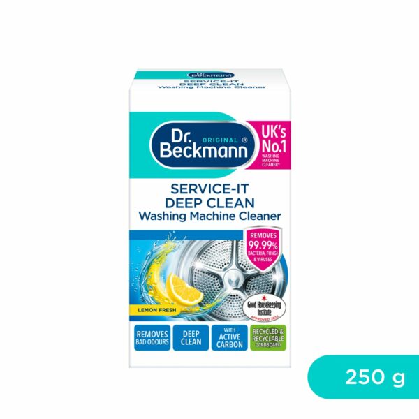 Dr. Beckmann Service-it Deep Clean Washing Machine Cleaner | Removes 99,99 % of bacteria and fungi and viruses | eliminates bad odours | 250 g
