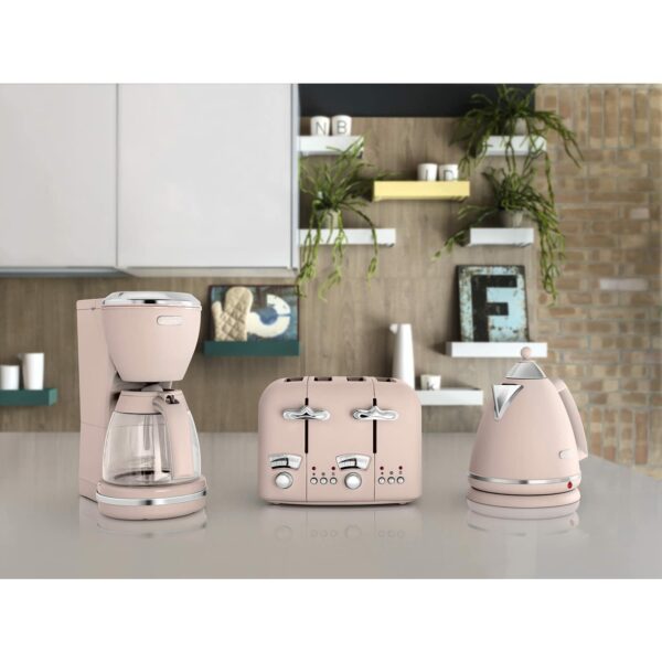 De'Longhi Argento Flora KBX3016.PK Kettle, 360 Swivel base & cord storage, Pink