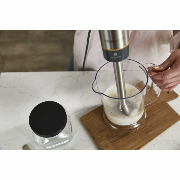 Kenwood Triblade XL Hand Blender, Mixer with Anti-Splash, Chopper 500ml, Metal Whisk and Masher Attachment and BPA-Free Plastic Beaker, HBM60.307GY, Dishwasher Safe, 1000W, Grey