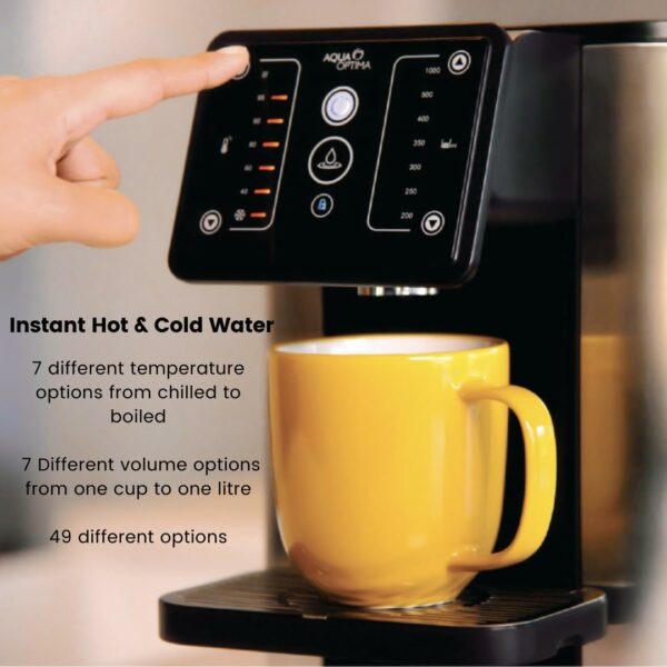 Aqua Optima Aurora Instant Hot & Cold Filter Water Dispenser, 3.8L Capacity, Includes 1 x 30 Day Evolve+ Water Filter for Reduction Of Microplastics, Chlorine, Limescale & Impurities