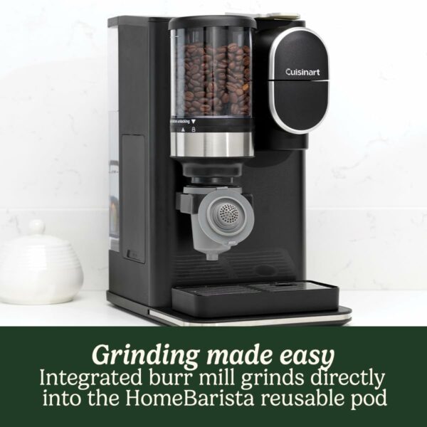 Cuisinart One Cup Grind And Brew Coffee Machine, Bean to cup, Single serve Filter coffee, Stainless steel conical burr grinder, Adjust coffee strength, 3 cup sizes, Reusable filter pod, Black