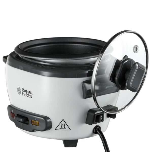 Russell Hobbs Electric Rice Cooker - 1.2kg (6 Portion - 145g per serving) Removable non stick bowl, Dishwasher-safe bowl & lid, Steamer basket, measuring cup & spoon inc, Energy saving, 300W, 27030