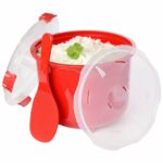 Sistema Microwave Rice Cooker | Perfect for Cooking Rice, Polenta & Couscous | Medium 2.6 L | BPA-Free Non-stick with Lid | Red/Clear