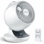 Air Circulator Desk Fan, Fans Cooling Quiet Bedroom, Super Quiet Turbo Table Oscillating Fan with Remote Control, Touch Panel, 12 Speeds