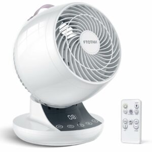 Air Circulator Desk Fan, Fans Cooling Quiet Bedroom, Super Quiet Turbo Table Oscillating Fan with Remote Control, Touch Panel, 12 Speeds