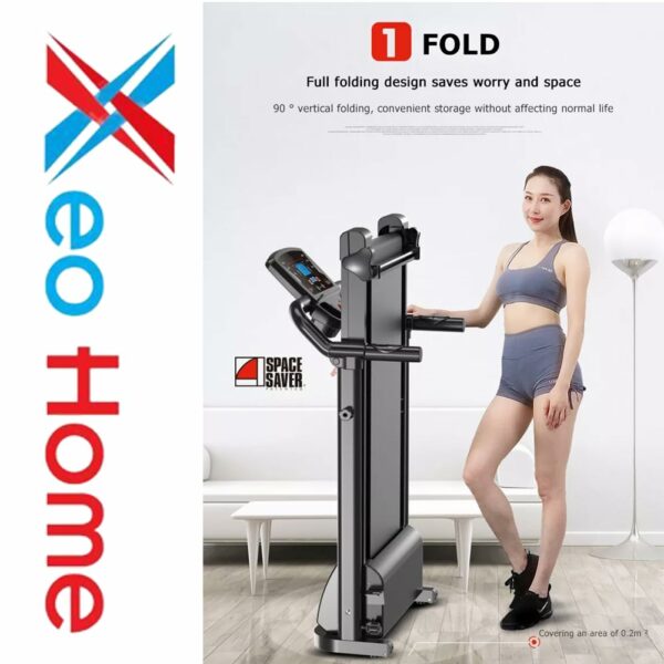 Foldable Treadmill XEO HOME Treadmills for Office Home Indoor Gym Cardio Workout Fitness Heavy Duty Space Saving Folding Best Running Walking & Jogging Machines LCD Water Bottle Holder & Pad Mobile