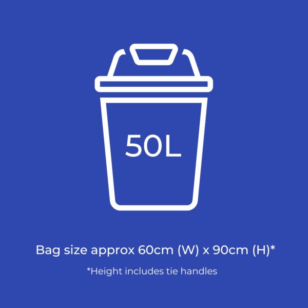 Kordis Strong Tie Handle Swing Bin Bag Liners - 6 Rolls x 20 Bags. 50L White Plastic Bin Bags For Kitchen Bins