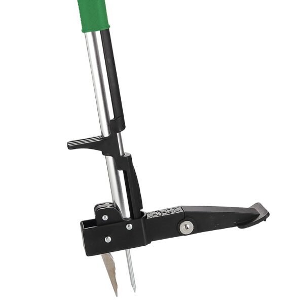AMOS Mechanical Weed Puller Stainless Steel 4-Claw & Foot Pedal, Telescopic Root Remover, Stand-up Manual Weed Tool for Garden