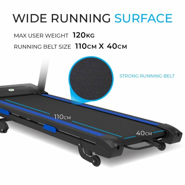 Fit4home Folding Electric Treadmill with Incline 12% Automatic Adjustable Portable Running Machine for Home Walking Jogging Transportation Wheels Bluetooth | JK41A