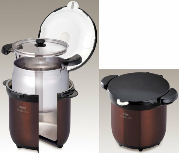 THERMOS vacuum heat insulation cooker Shatorushefu 4.5L Clear Brown KBG-4500 CBW