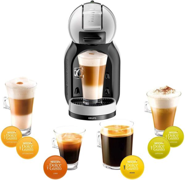 KRUPS NESCAFE Dolce Gusto Gusto Mini Me Automatic Play and Select Coffee Capsule Machine, 0.8 liters, Grey/Black - KP123B40