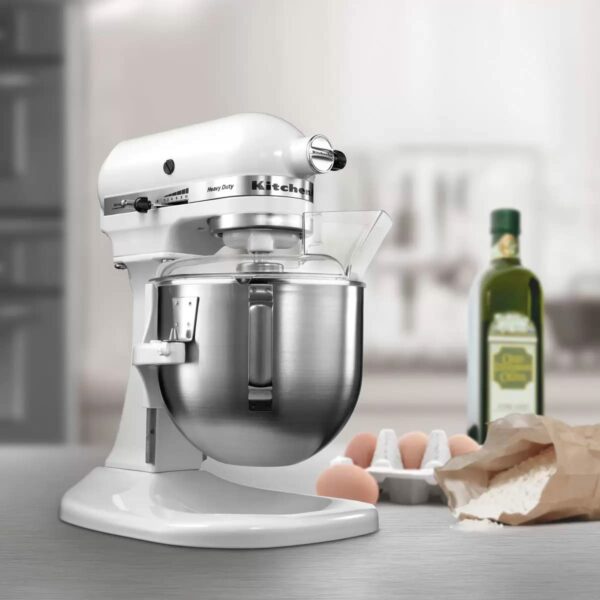 KitchenAid 4.8L (5qt) Heavy Duty Bowl Lift Stand Mixer (White), (5KPM5BWH)