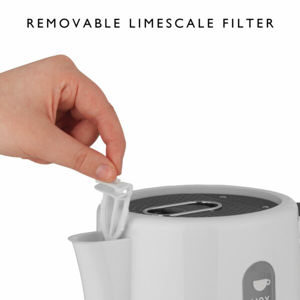 Dualit Studio 1.5L Jug Kettle in White With Polished Trim | 2.4KW Fast Boiling | Dual Measuring Windows | BPA Free | Patented Sure Pour Technology