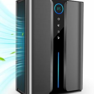 Portable Ultra-Quiet Dehumidifier for Home, 2200ML Dual-Core Motor Dehumidifier with 7-Color LED Lights & Auto-Off, Ideal for Bedroom, Bathroom, Wardrobe, Cloakroom