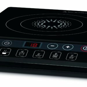 Tefal Everyday Portable Electric Induction Hob, 2 hours timer, 6 functions, 9 power level, 2100W, Kitchen, Student, Cooking, Caravan, Party, Black, IH201840