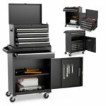 Costway Large Rolling Tool Cabinet, 2-in-1 Detachable Metal Tool Chest with Drawers