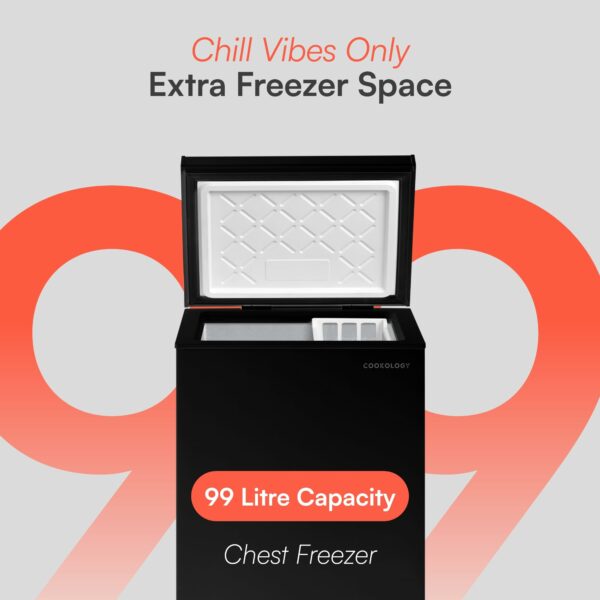 Cookology Freezer CCFZ99BK Freestanding Chest in White 99 Litre Capacity