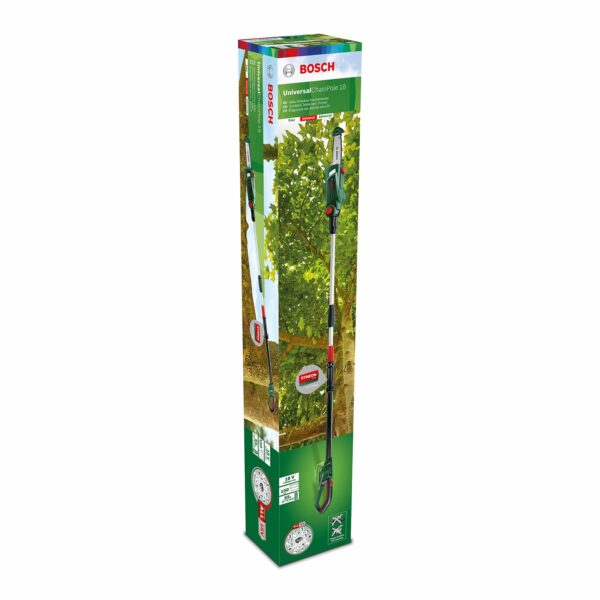 Bosch Cordless Pruner Universal Chain Pole 18 (battery 2.5 Ah, 18 Volt System, in carton packaging)