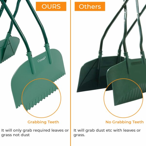 Crystals Leaf Grabber Long Handled - Heavy Duty Leaf Picker Garden Grabber for Gathering Leaves, Grass Cuttings - Leaf Collector Grabber – Easy Pick Up - Green