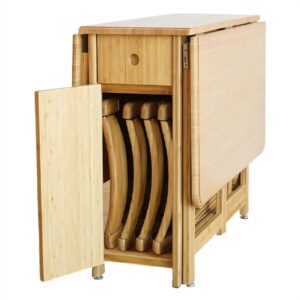 Folding Dining Table with 4 Chairs
