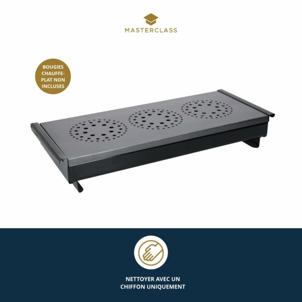 MasterClass Professional Extra Large Three Light Food Warmer, Dish Warmer, Display Boxed, Black/Grey