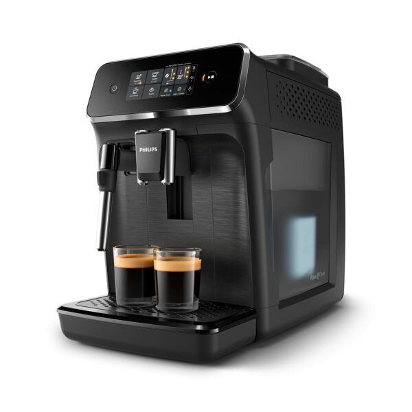 PHILIPS Series 2200 Automatic Espresso Machine, Classic Milk Frother, Intuitive Touch Display, 100% Ceramic Grinders, AquaClean Filter, Matte Black (EP2220/10)