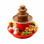 Chocolate Fountain Mini Fondue Set with Party Serving Tray Included | Electric 3-Tier Machine with Hot Melting Pot Base | Keep Warm Function