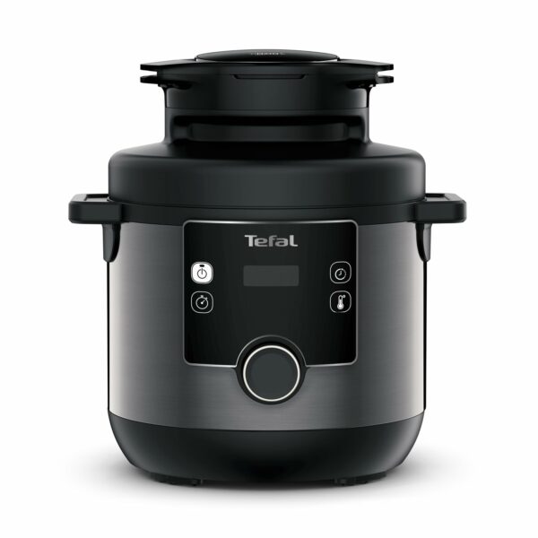 Tefal Turbo Cuisine & Fry, 7.6L Electric Pressure Cooker with Air Fryer lid, programmes inc Fry, Roast, Grill, Slow cooker, Rice cooker, 7.6L, 1200W, Plastic, Black, CY778840