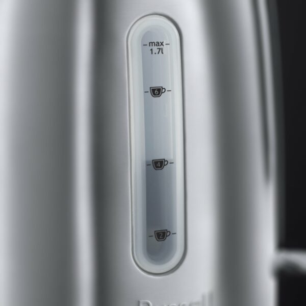 Russell Hobbs Brushed Stainless Steel & Black Electric 1.7L Cordless Kettle (Fast Boil 3KW, Removable washable anti-scale filter, Push to open lid, Perfect pour spout) 20441