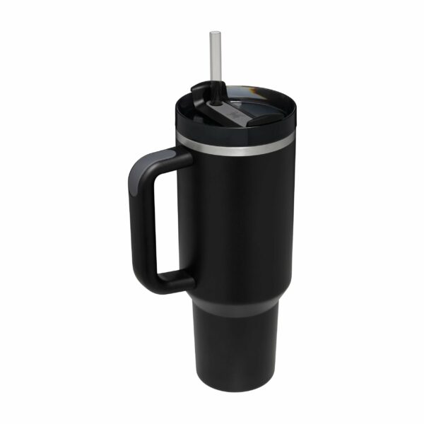 Stanley Quencher H2.0 Flowstate Tumbler 1.2L - Cold For 11 Hours - Iced For 48 Hours - Metal Water Bottle With Straw, Handle And Lid - Dishwasher Safe - Travel Mug For Cold Drinks - Black Tonal