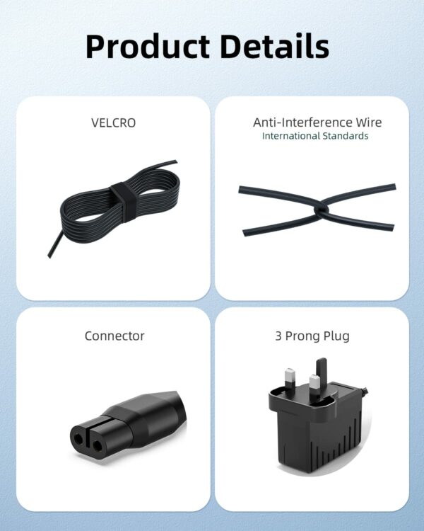 5.5V Charger Fit for Karcher Window Vac Cleaner WV1, WV2, WV5, WV55, WV60, WV70, WV75, WV1 Plus, WV2 Plus, WV60 Plus, WV75 Plus, WV5 Premium, WV Classic Window Vacuum Cleaner Power Cord