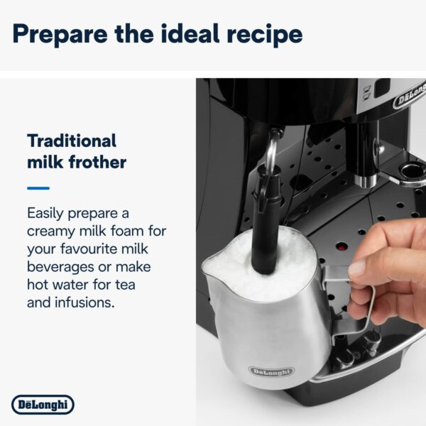 De'Longhi Magnifica S, Automatic Bean to Cup Coffee Machine, Espresso and Cappuccino Maker, ECAM22.110.B, Black