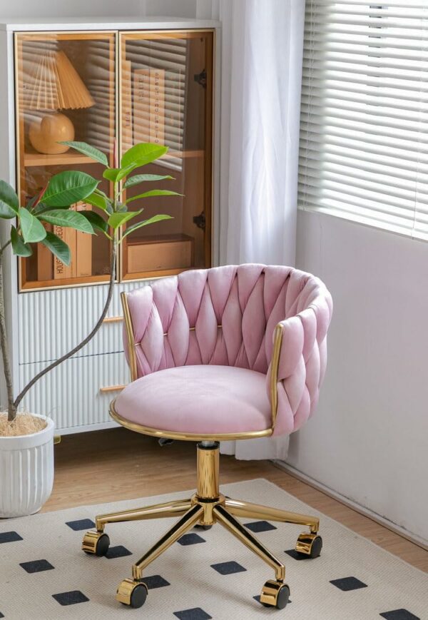 Luxury Makeup Chairs,Furniture,Bedroom Dressing Stools,Home Dressing Tables,Armchairs,Manicure Stools,Computer Desks,Chair (Pink)